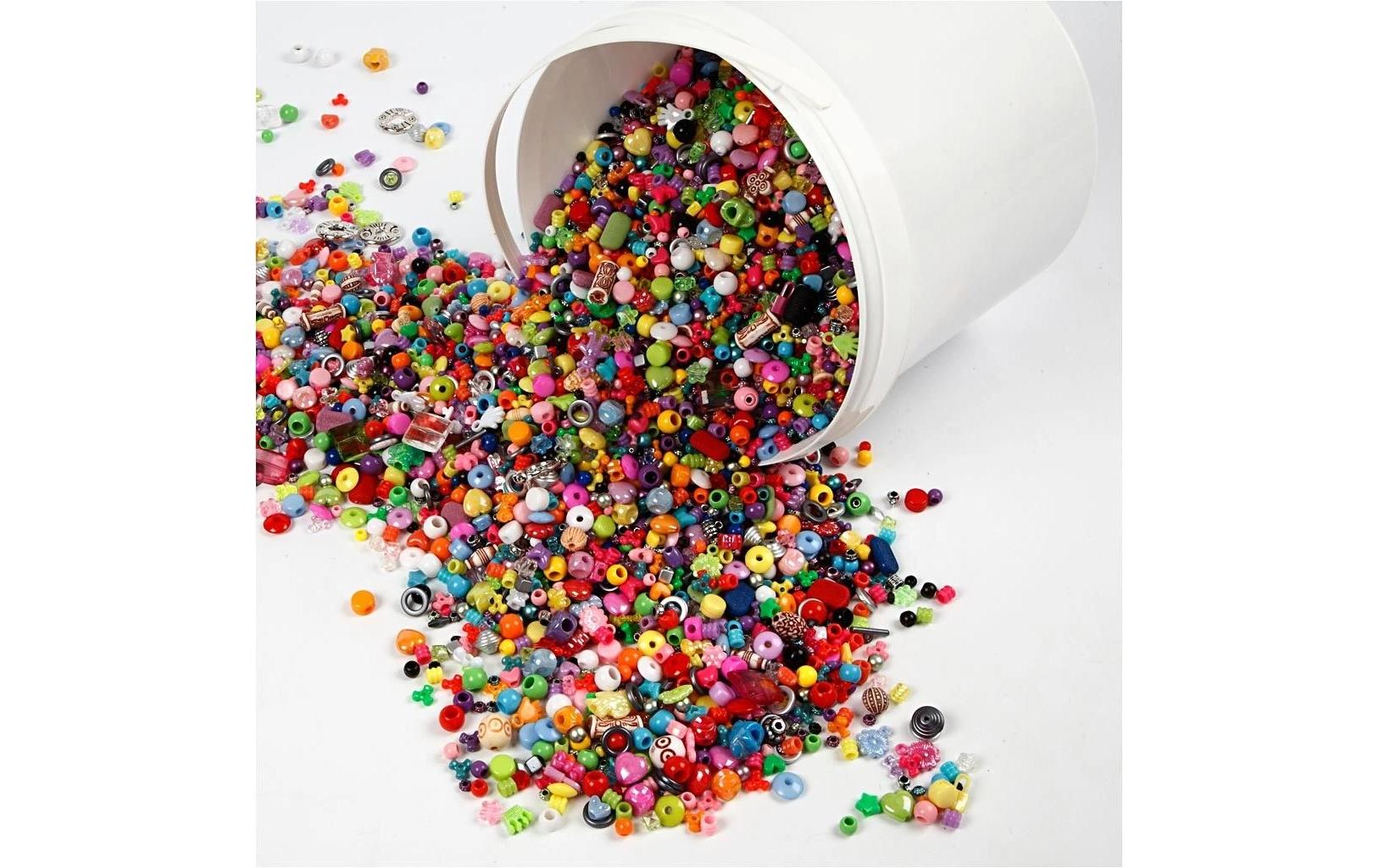 Creativ Company Perlenmischung, Acryl – mehrfarbig – Ø 6–20 mm, Loch 1,5–6 mm – 8'100 Stk.