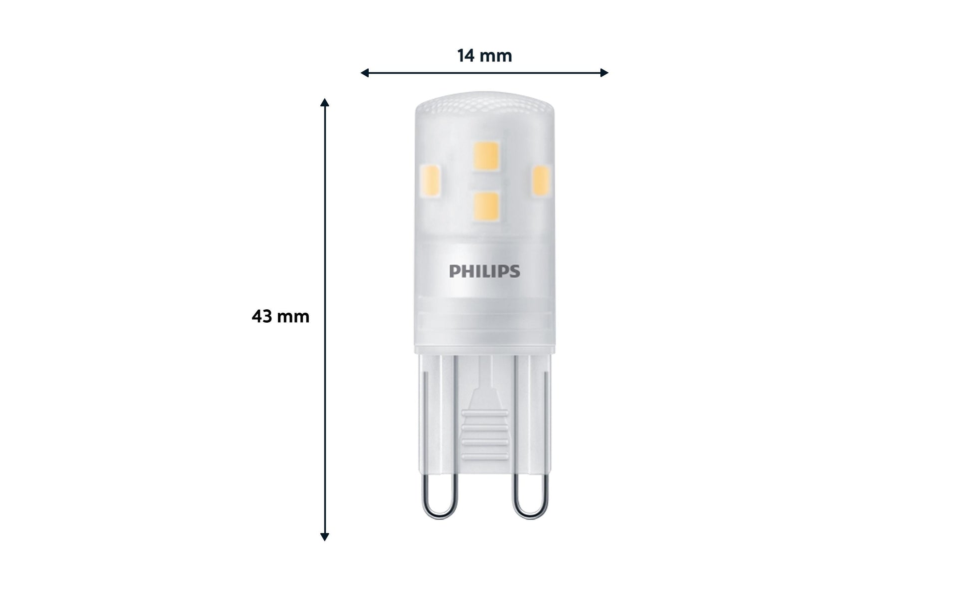 Philips by Signify Philips LED-Leuchtmittel G9 Kapsel – Warmweiss 2700 K, 220 lm, 2 W – Klar