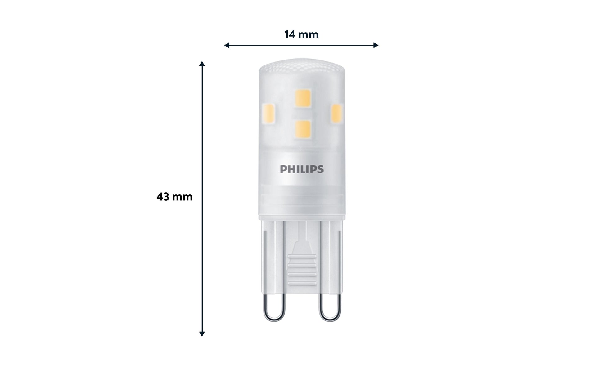 Philips by Signify Philips LED-Leuchtmittel G9 Globus – Warmweiss 2700 K, 220 lm, 2 W