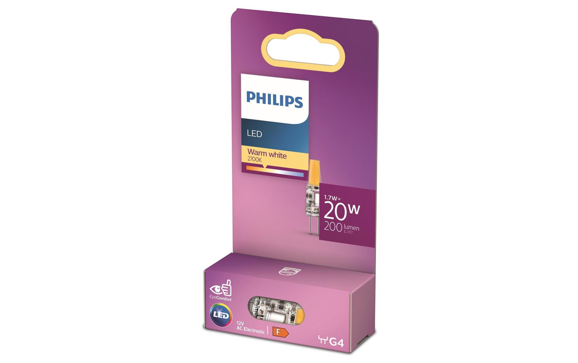Philips by Signify Philips Leuchtmittel G4 (Kapsel) – Warmweiss 2700 K, 200 lm, 1,8 W
