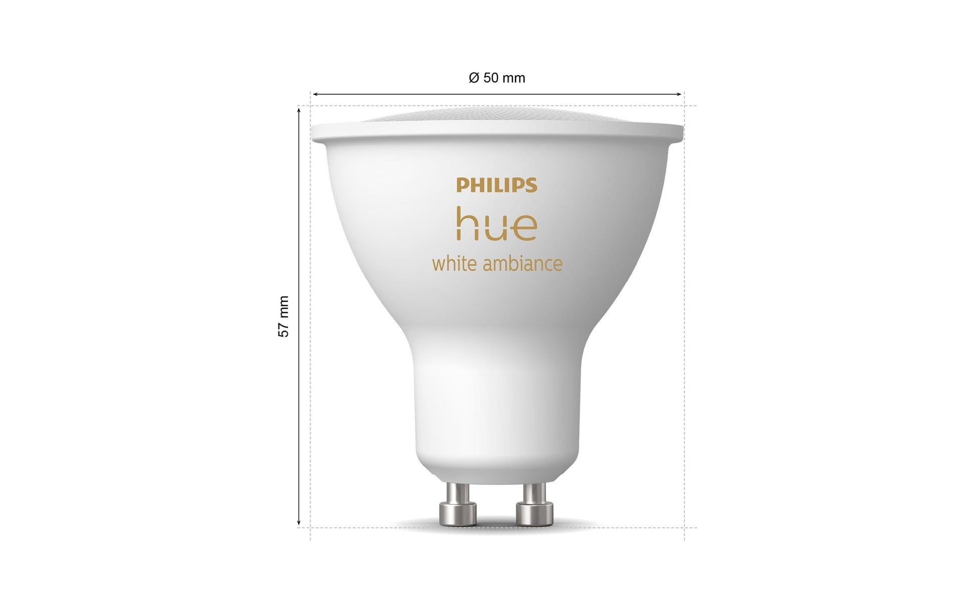 Philips Hue Smart-Leuchtmittel GU10 – 2200–6500 K, 400 lm, 4,2 W, Bluetooth/Zigbee – für Apple HomeKit, Alexa