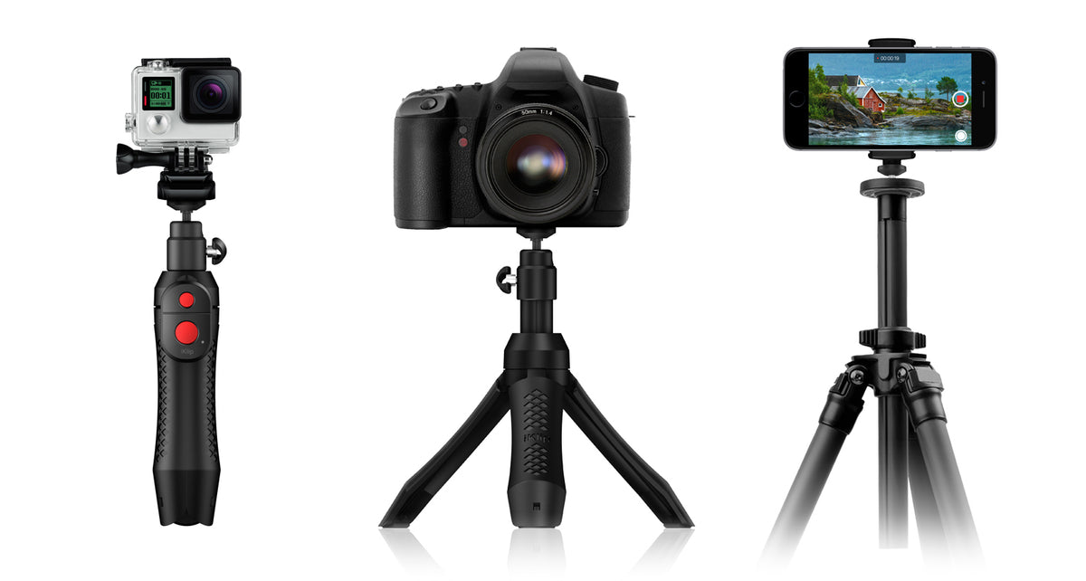 IK Multimedia iKlip Grip Pro Handgriff/Mini-Stativ – 62 cm – 1/4" Montage – für Smartphones, Kameras – Schwarz
