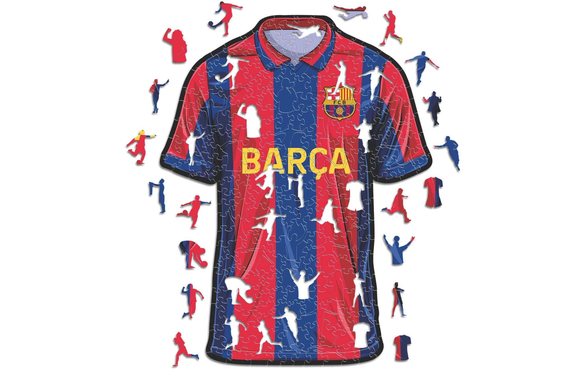 Iconic Puzzles Puzzle FC Barcelona Trikot – 270 Teile – 30 × 38 cm – ab 10 J. – Holz – Blau/Rot
