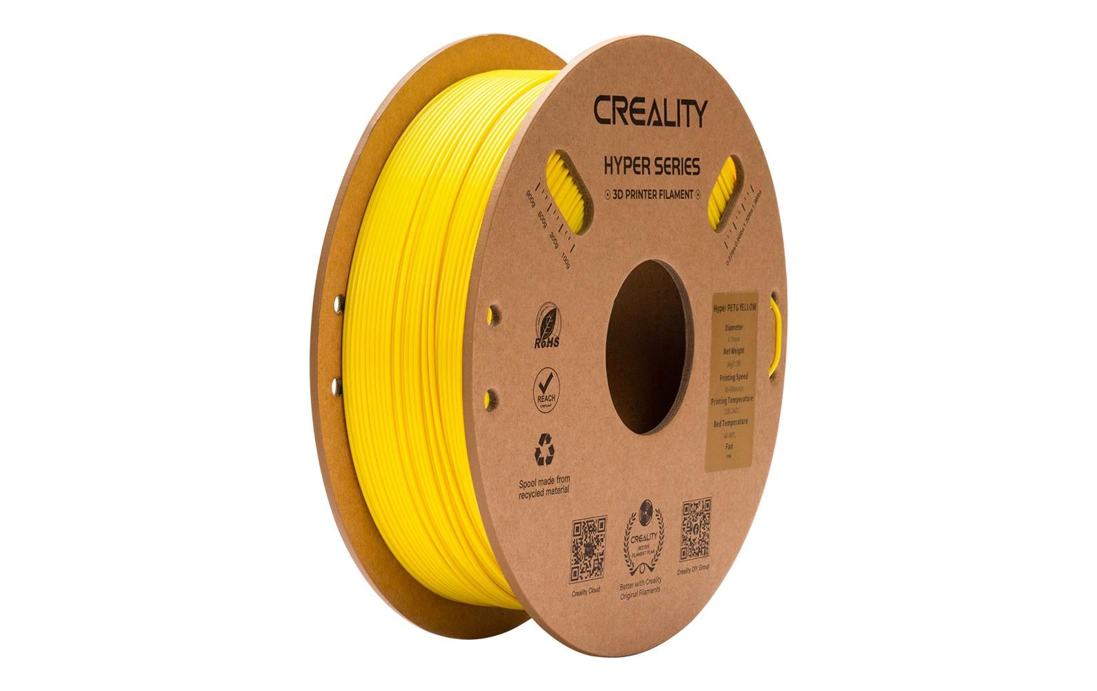 Creality 3D-Drucker-Filament Hyper PETG 1,75 mm Gelb, 1 kg – für Creality 3D