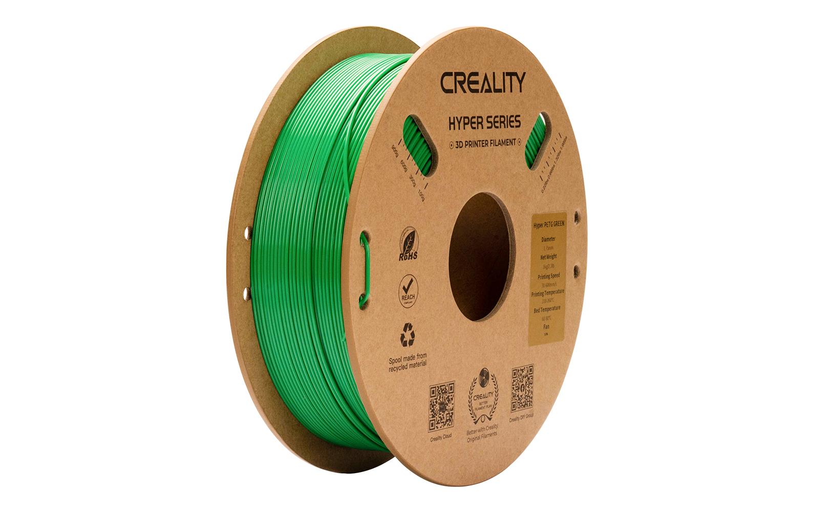 Creality 3D-Drucker-Filament Hyper PETG 1,75 mm Grün, 1 kg – für Creality 3D