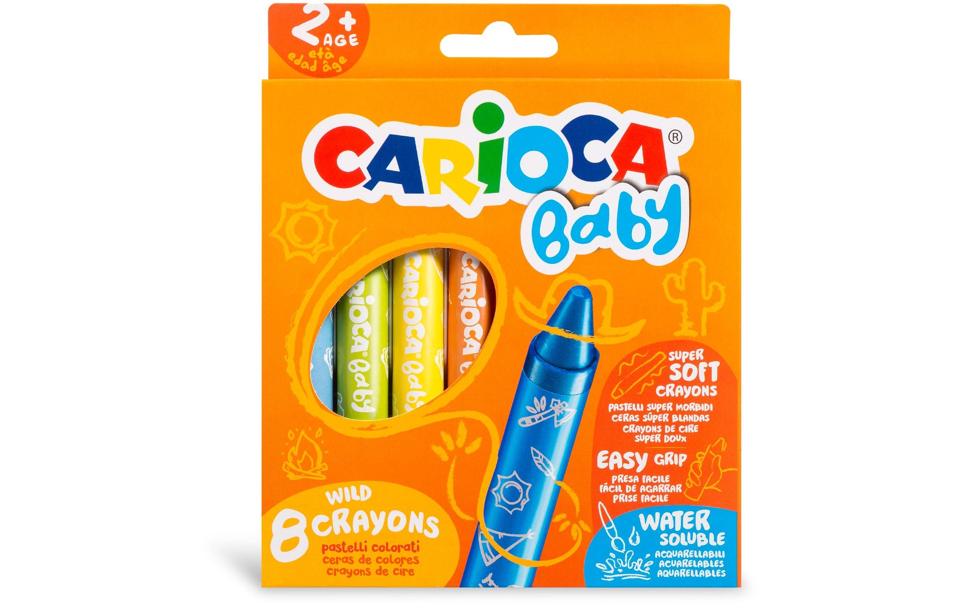 Carioca Wachsmalkreiden – 8 Stk., wasserlöslich, waschbar