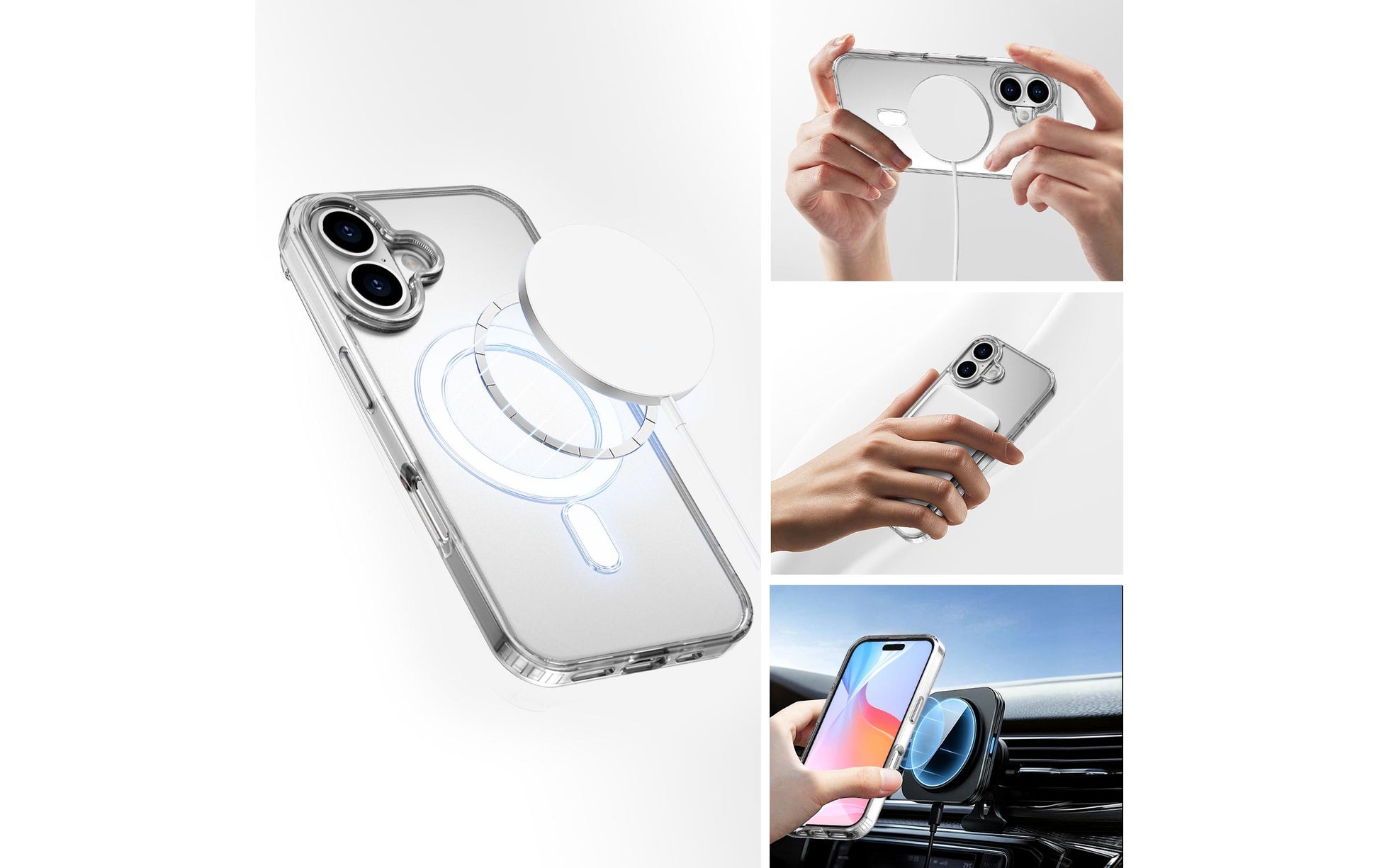 4smarts 360° Premium – Backcover – für Apple iPhone 16, MagSafe, TPU + Gehärtetes Glas, Transparent