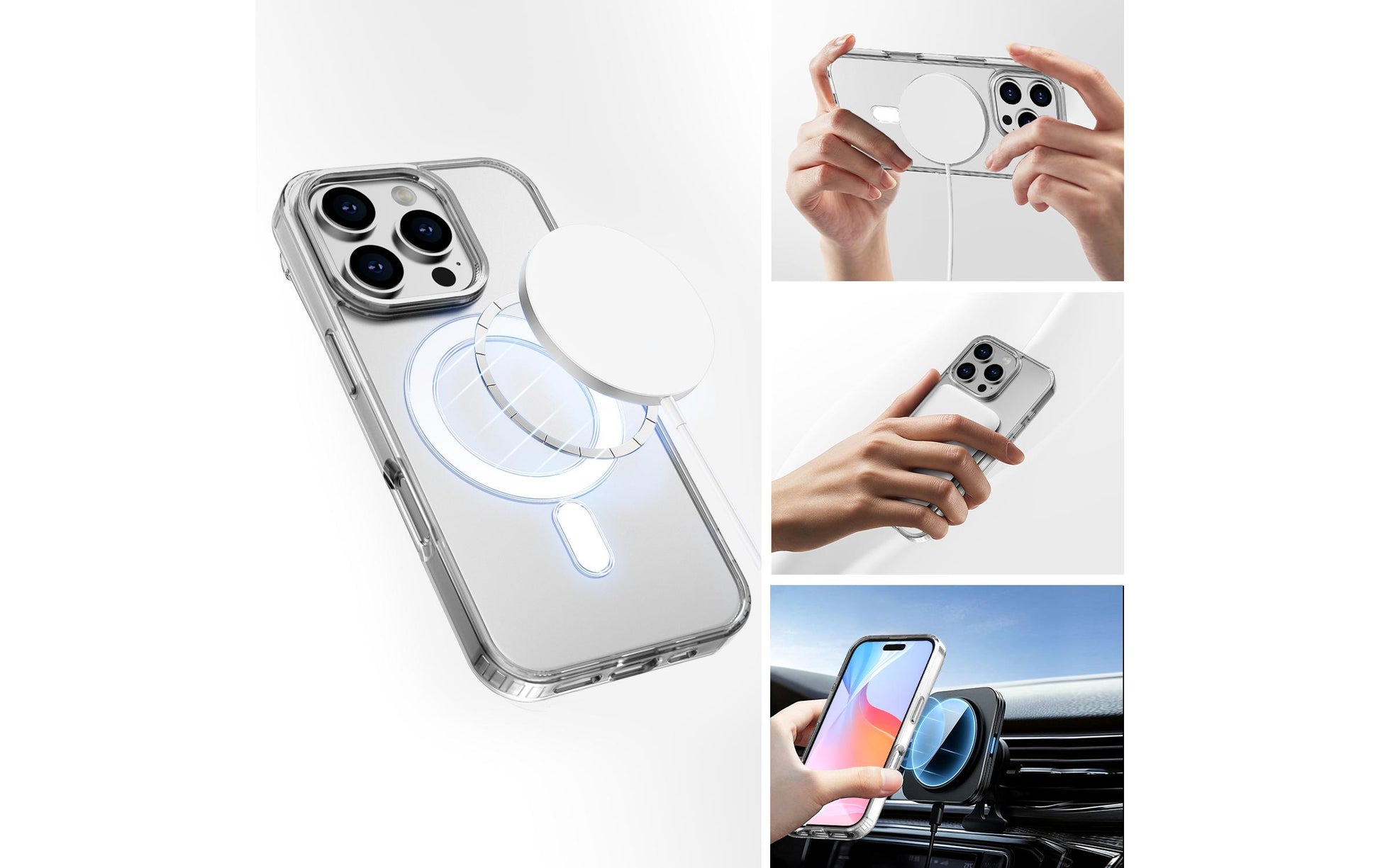 4smarts Backcover – für Apple iPhone 16 Pro, MagSafe, Gehärtetes Glas, Transparent, Displayschutz