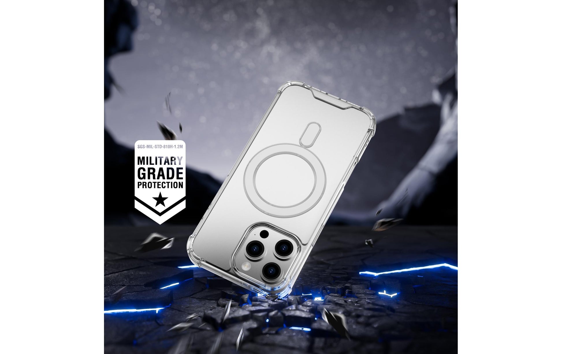 4smarts Hybrid Case Ibiza Backcover – für Apple iPhone 16 Pro, PC+TPU, Transparent, bis 1,2 m sturzsicher