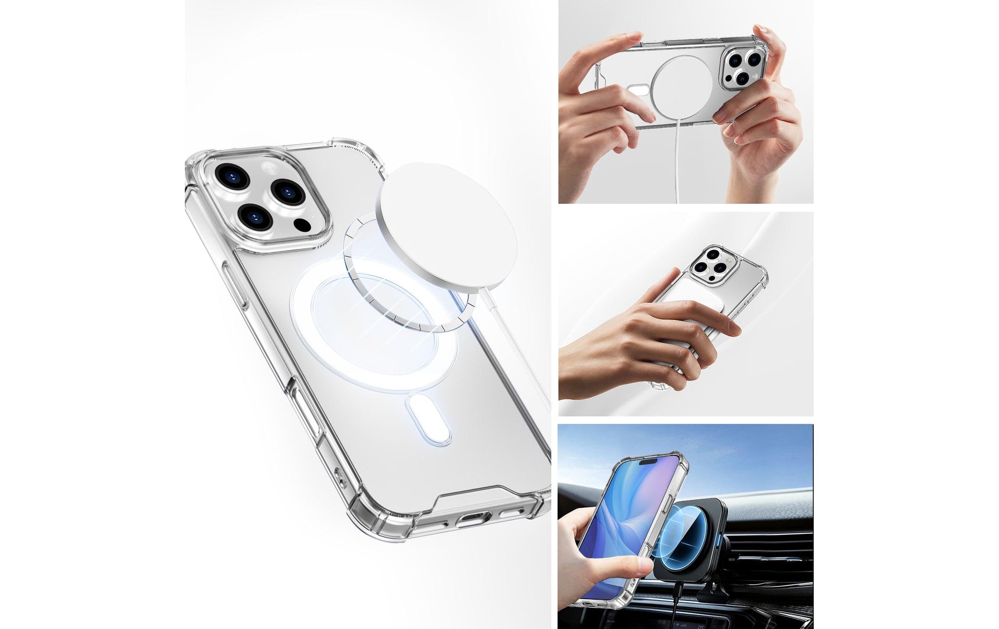 4smarts Hybrid Case Ibiza Backcover – für Apple iPhone 16 Pro, PC+TPU, Transparent, bis 1,2 m sturzsicher