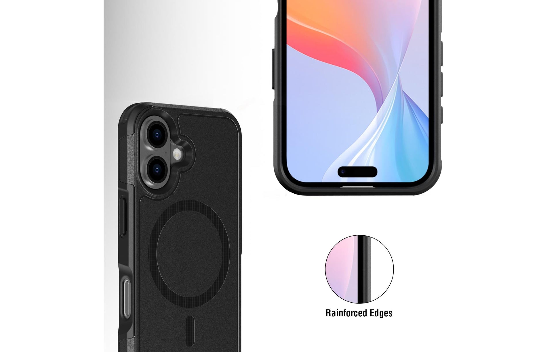 4smarts Backcover – für Apple iPhone 16 – schwarz – TPU/PC – MagSafe-kompatibel, stossfest