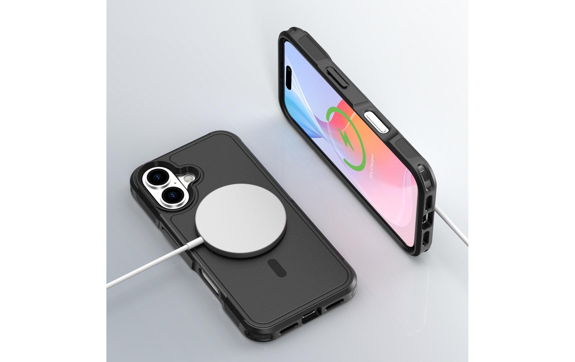 4smarts Backcover – für Apple iPhone 16 – schwarz – TPU/PC – MagSafe-kompatibel, stossfest