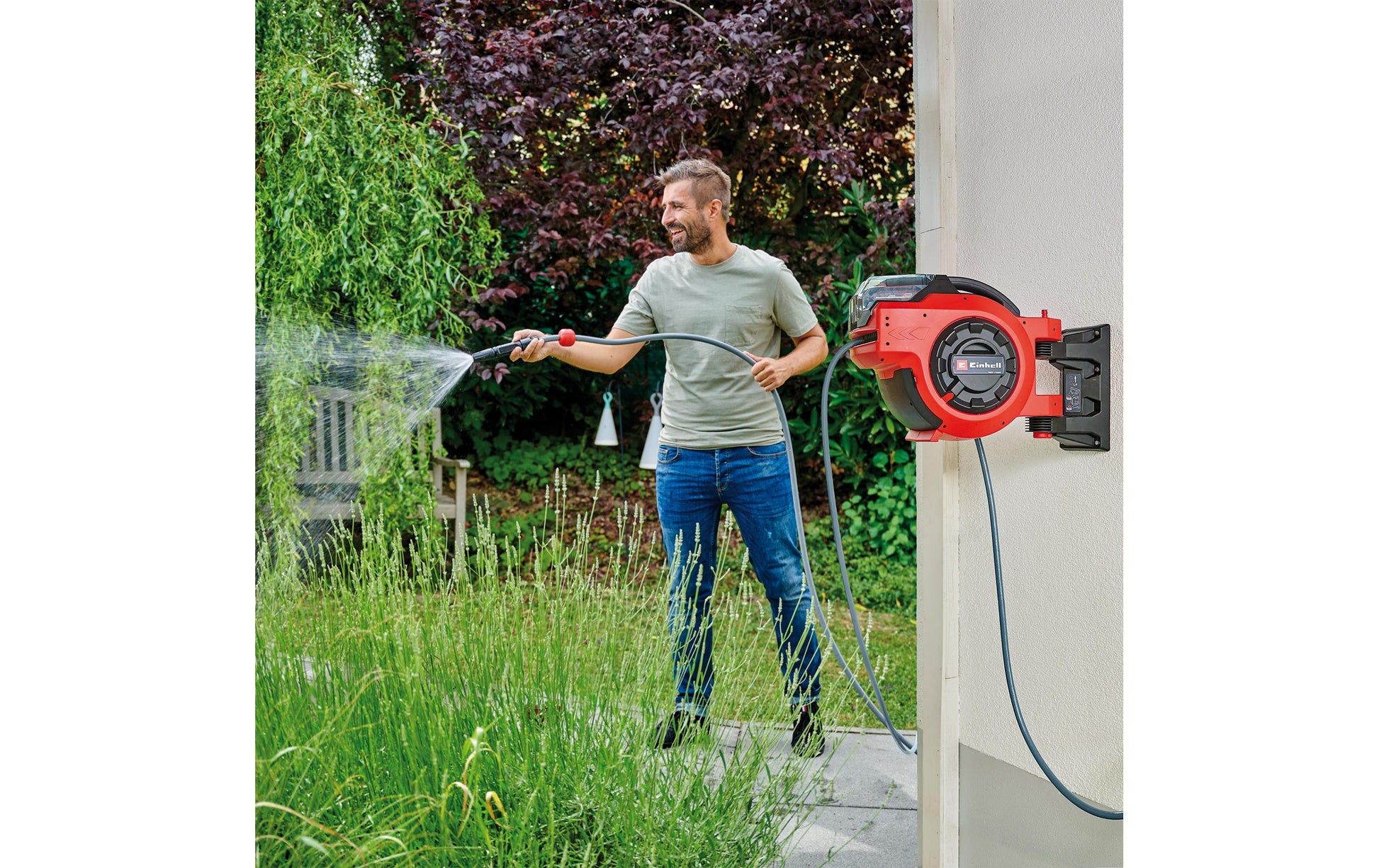 Einhell Li-Solo GE-HR 18/30 Akku-Schlauchtrommel – mit Einhell Power X-Change, rot