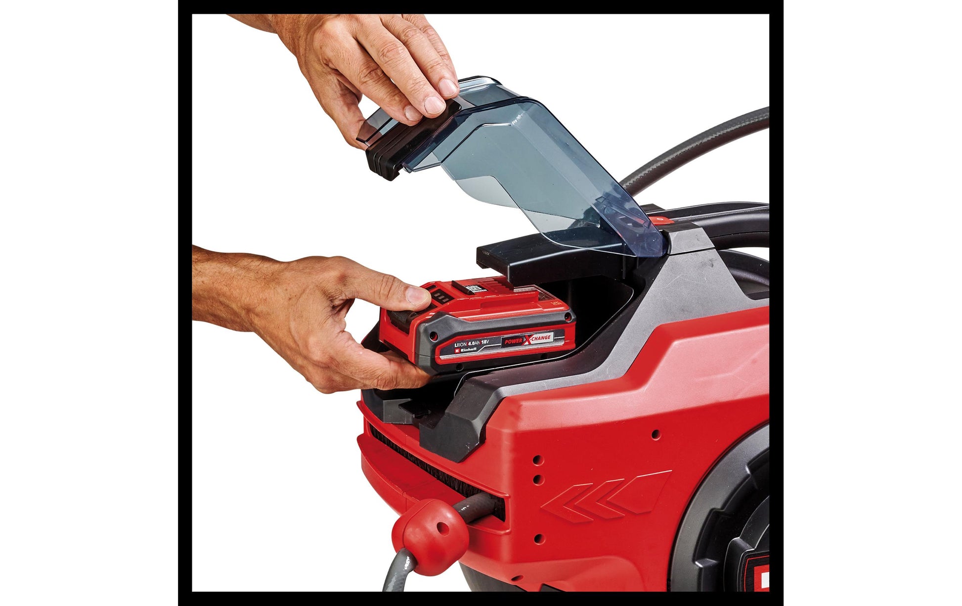 Einhell Li-Solo GE-HR 18/30 Akku-Schlauchtrommel – mit Einhell Power X-Change, rot