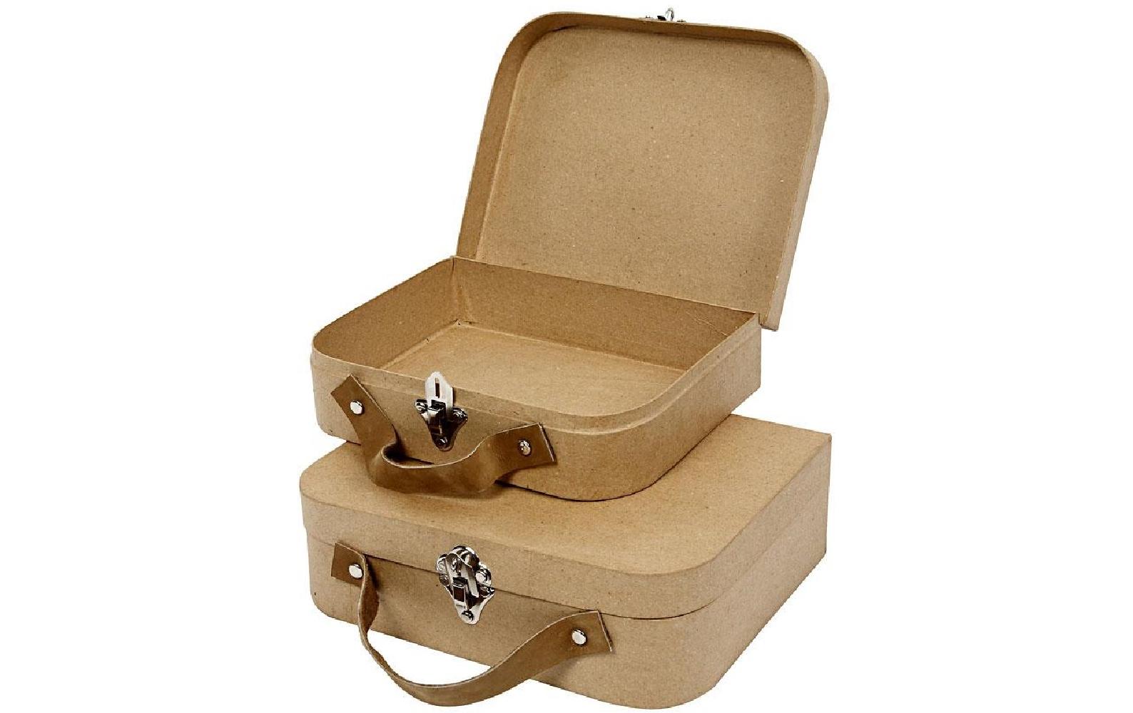 Creativ Company Aufbewahrungstruhe, Papp-Schachtel, Natur, 5,5 × 20 × 8 cm, 22,5 × 18 × 6,5 cm, Set à 2