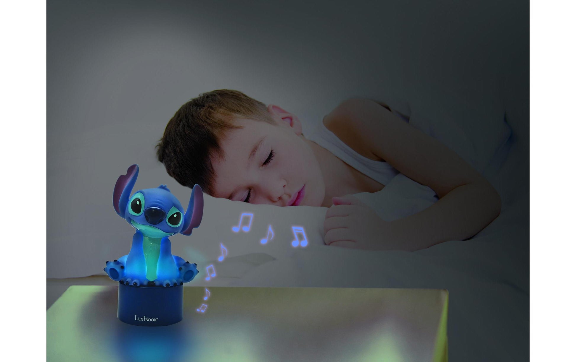 Lexibook Nachtlicht-Lautsprecher Stitch NS01D – Batteriebetrieb 3× AAA, automatische Abschaltung 15 min – Blau