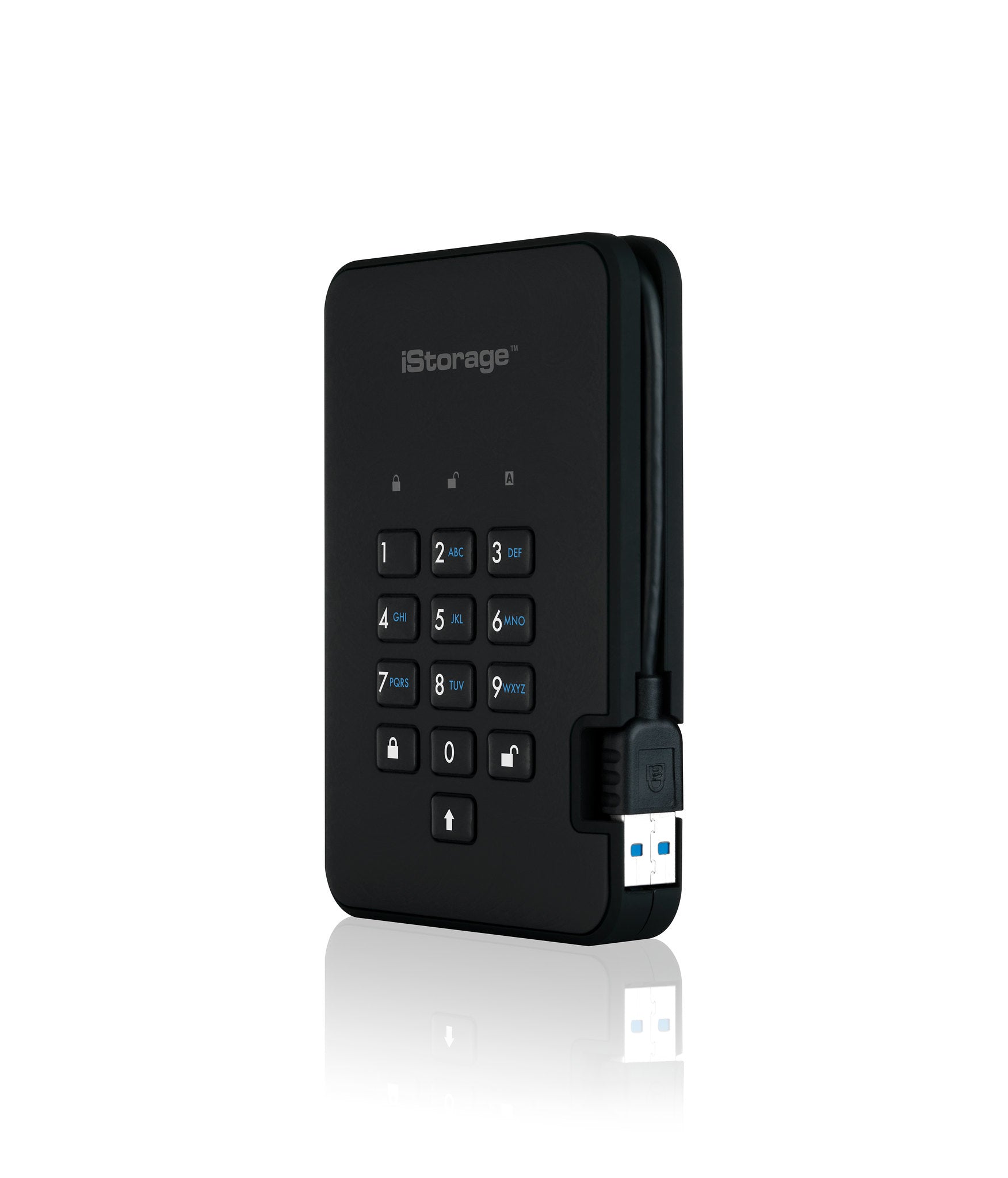 iStorage diskAshur2 1 TB – 2,5" externes HDD, USB 3,2 Gen 1, hardwareverschlüsselt (AES-XTS 256-bit, FIPS 197)
