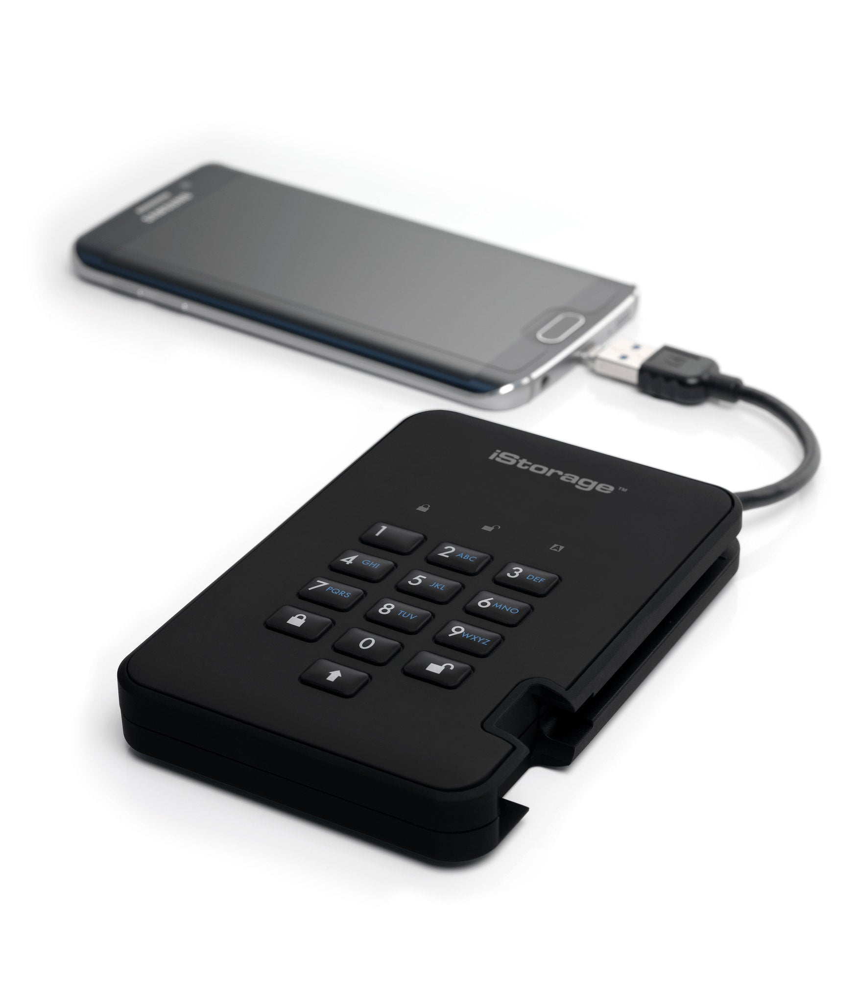 Origin Storage DISKASHUR2 SSD – 8 TB, 256-Bit Verschlüsselung, Schwarz