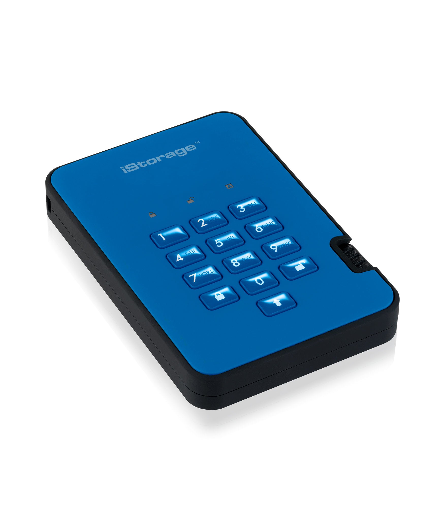 iStorage diskAshur2 – 512 GB, 2,5" SSD, USB 3.2 Gen 1, 256-Bit AES-XTS Hardwareverschlüsselung, Blau