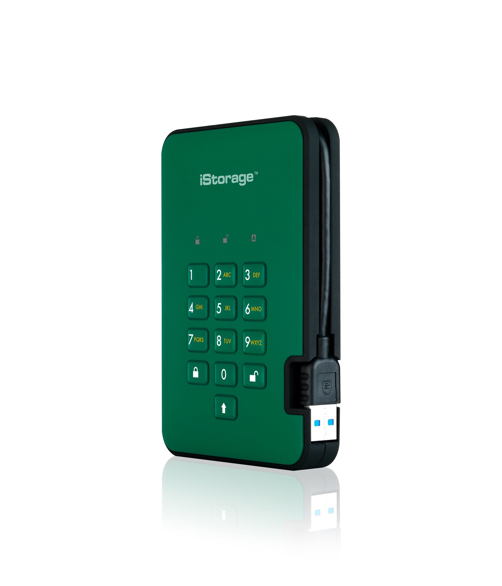 iStorage diskAshur2 IS-DA2-256-2000-GN – 2 TB HDD, USB 3.2 Gen 1 (5 Gbit/s), 5400 U/min, 256-Bit AES