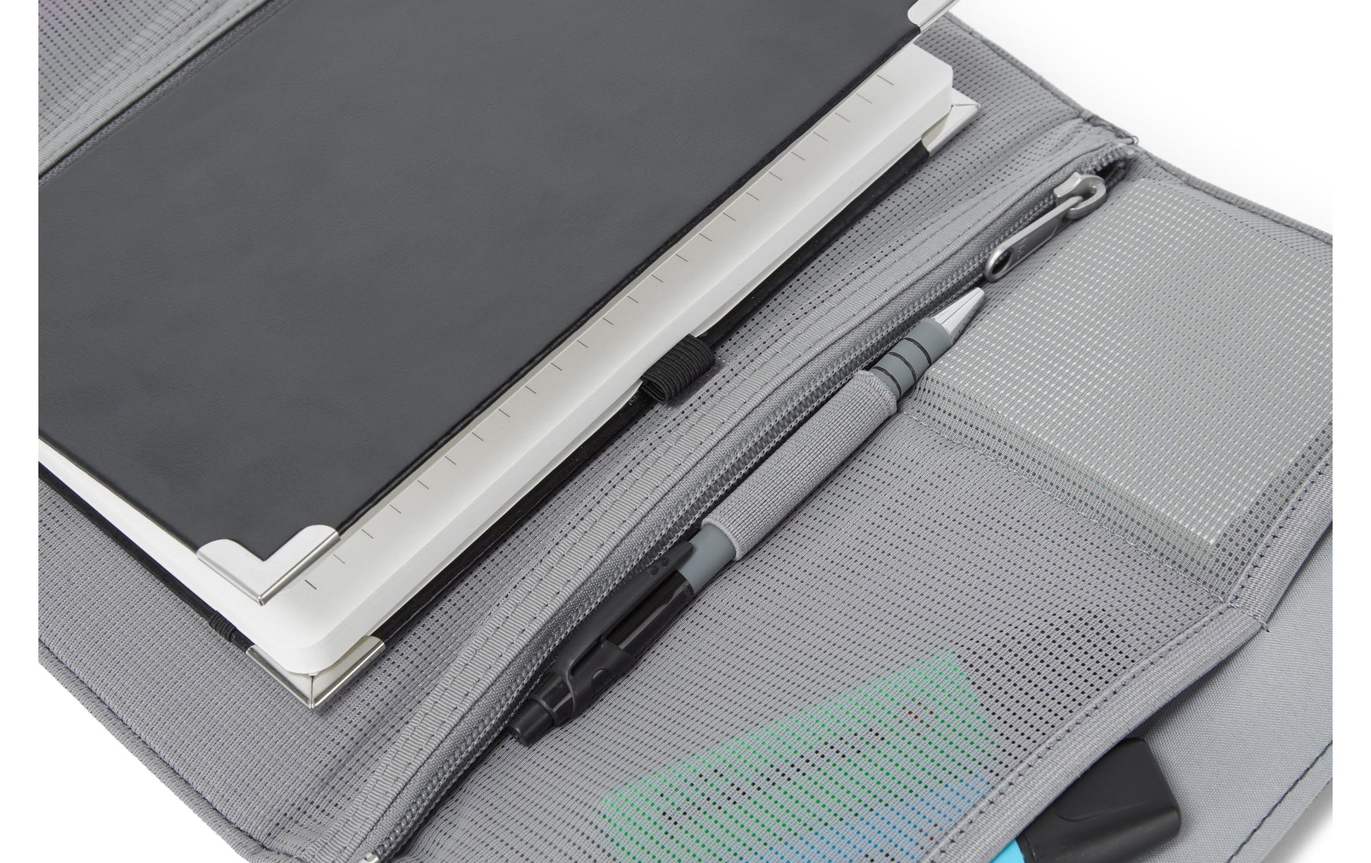 Hotbox Fächermappe 270 × 180 × 3 mm – 2 Fächer, Reissverschluss, Polyester, Grau