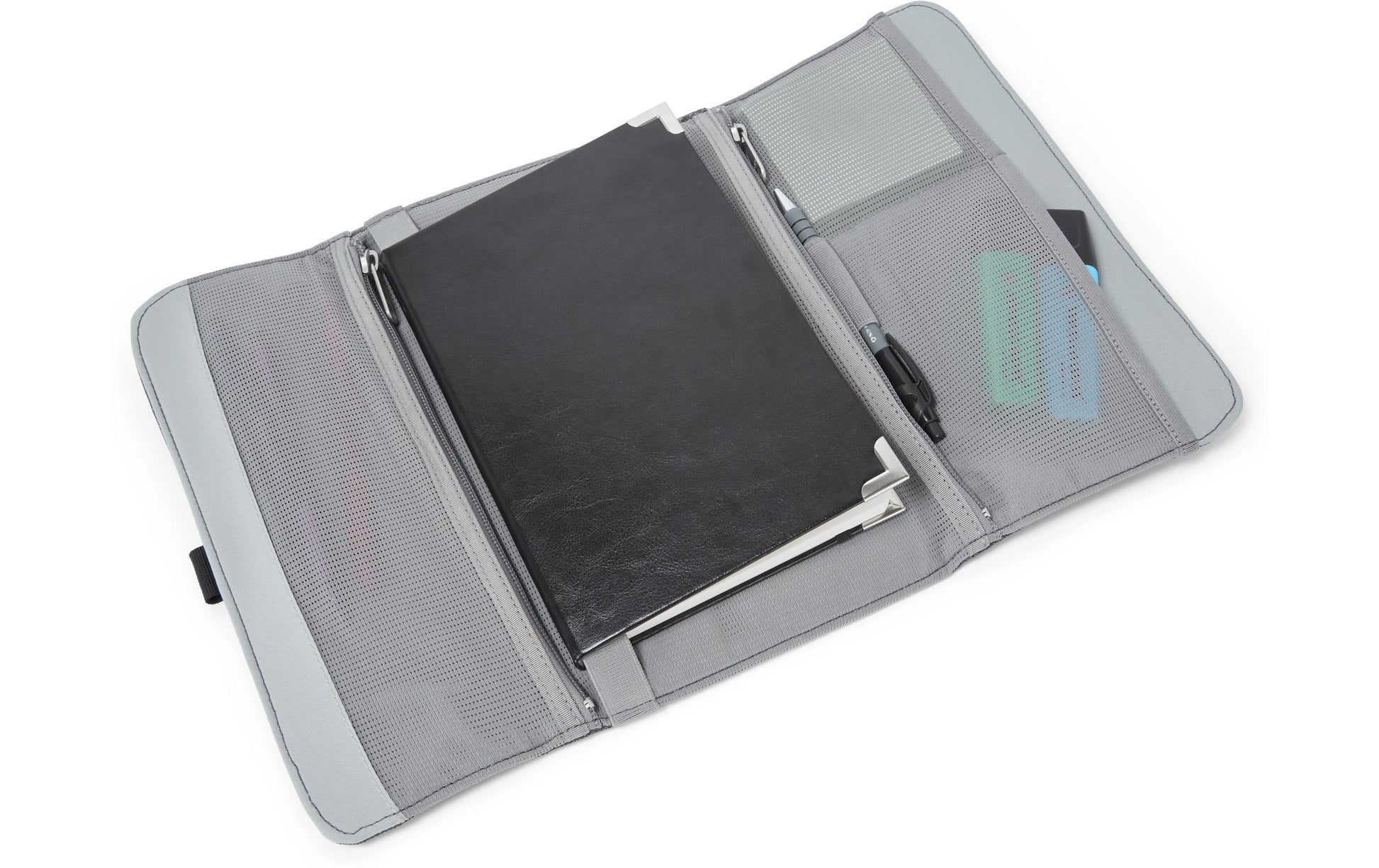 Hotbox Fächermappe 270 × 180 × 3 mm – 2 Fächer, Reissverschluss, Polyester, Grau