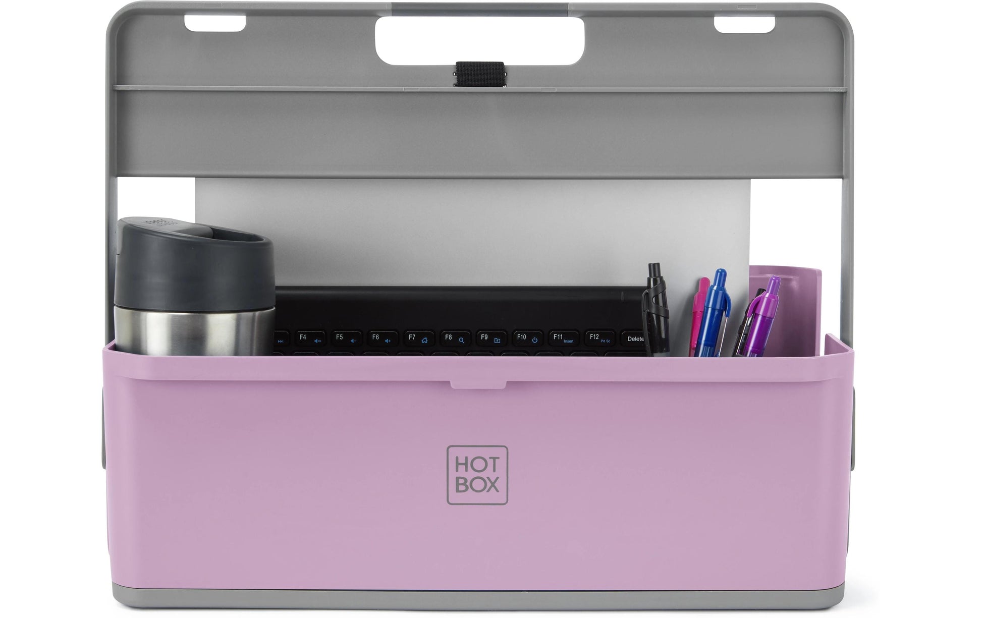 Hotbox Laptop-Ständer – bis 14,9", 2 Schubladen, höhenverstellbar – Violett