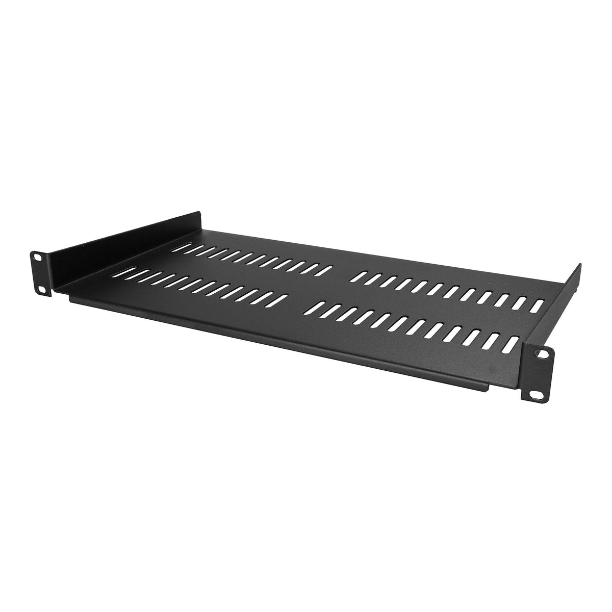 StarTech.com Rack-Regalboden 19" – 1U – 483 × 254 × 44,5 mm – 20 kg – Schwarz – Stahl – 1 Stk.