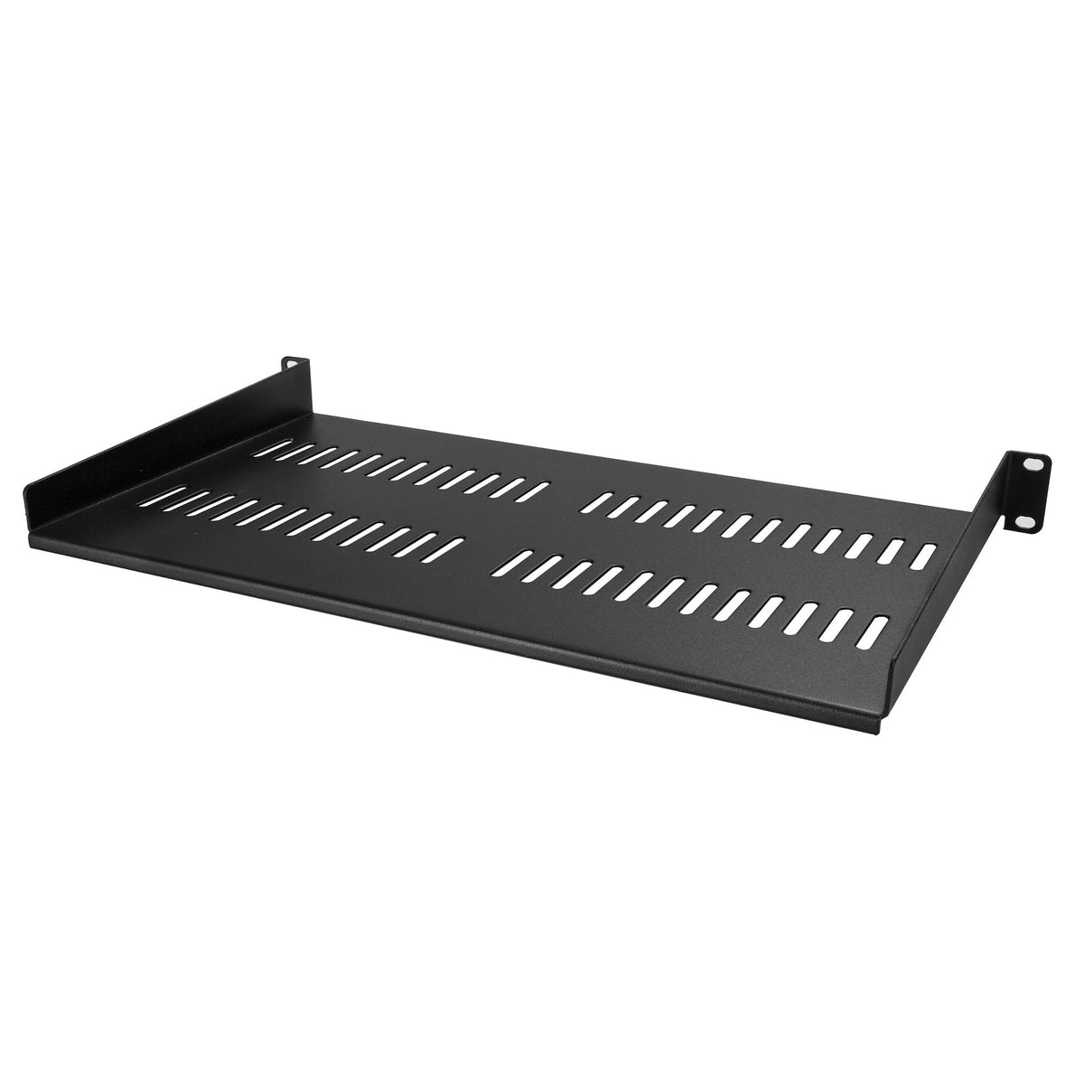 StarTech.com Rack-Regalboden 19" – 1U – 483 × 254 × 44,5 mm – 20 kg – Schwarz – Stahl – 1 Stk.