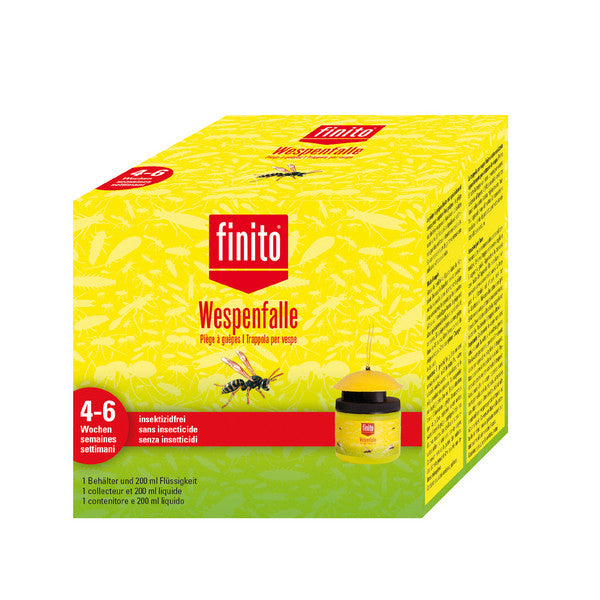 finito Insektenfalle – Gelb – 200 ml Lockstoff – für Wespen