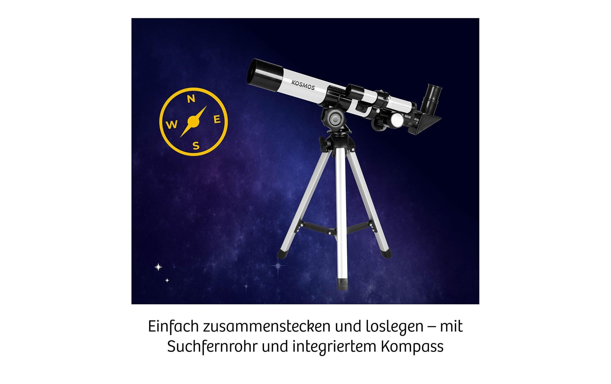 Kosmos Teleskop – Entdecker-Teleskop, 100×, 20 × 38,5 × 9,2 cm, ab 8 Jahren