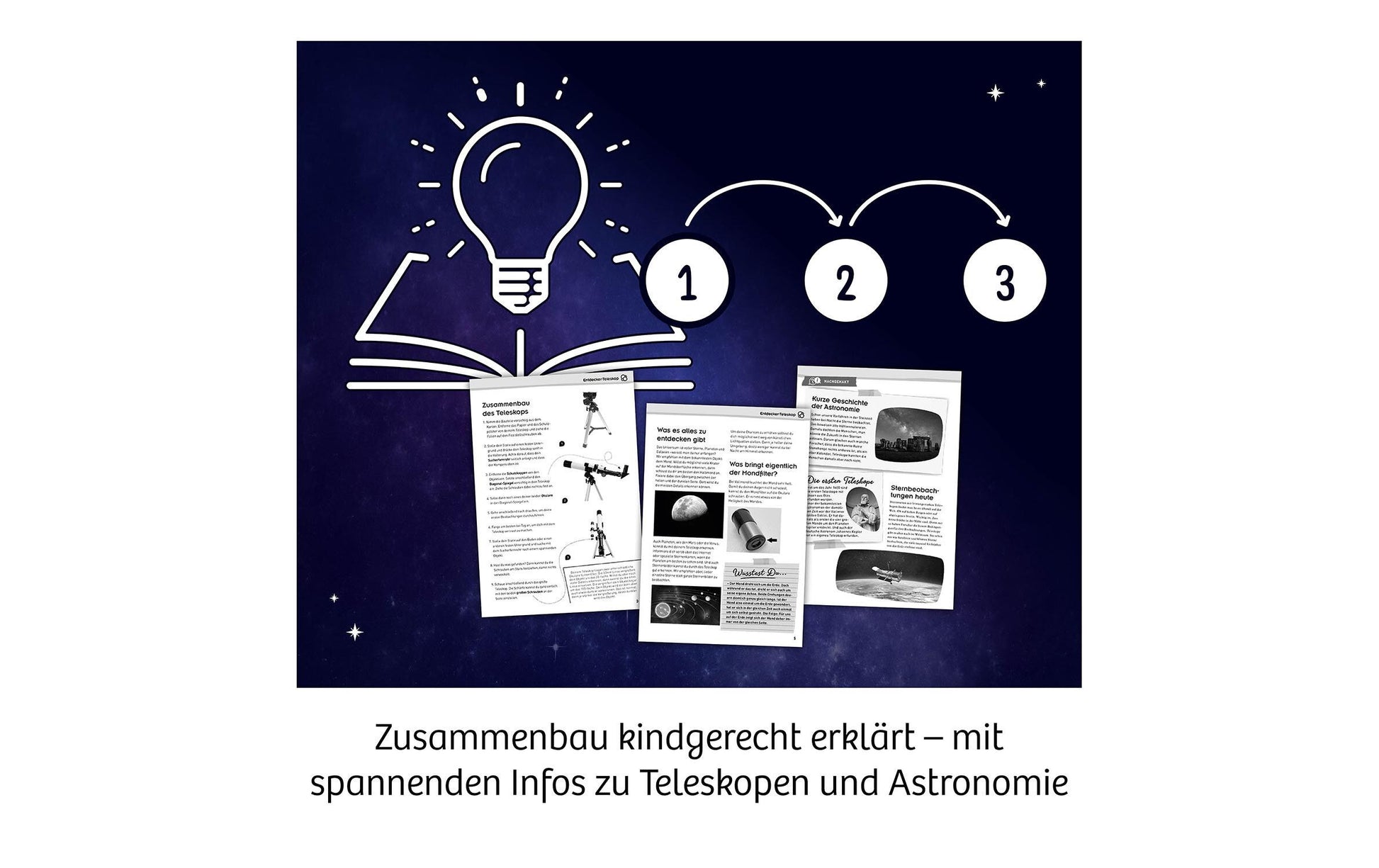 Kosmos Teleskop – Entdecker-Teleskop, 100×, 20 × 38,5 × 9,2 cm, ab 8 Jahren