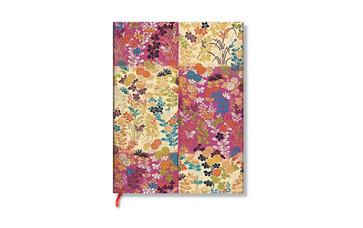 Paperblanks Notizbuch Kara-ori, 175 × 225 mm, liniert, gebunden, Softcover, 176 Seiten, 100 g/m² – pink