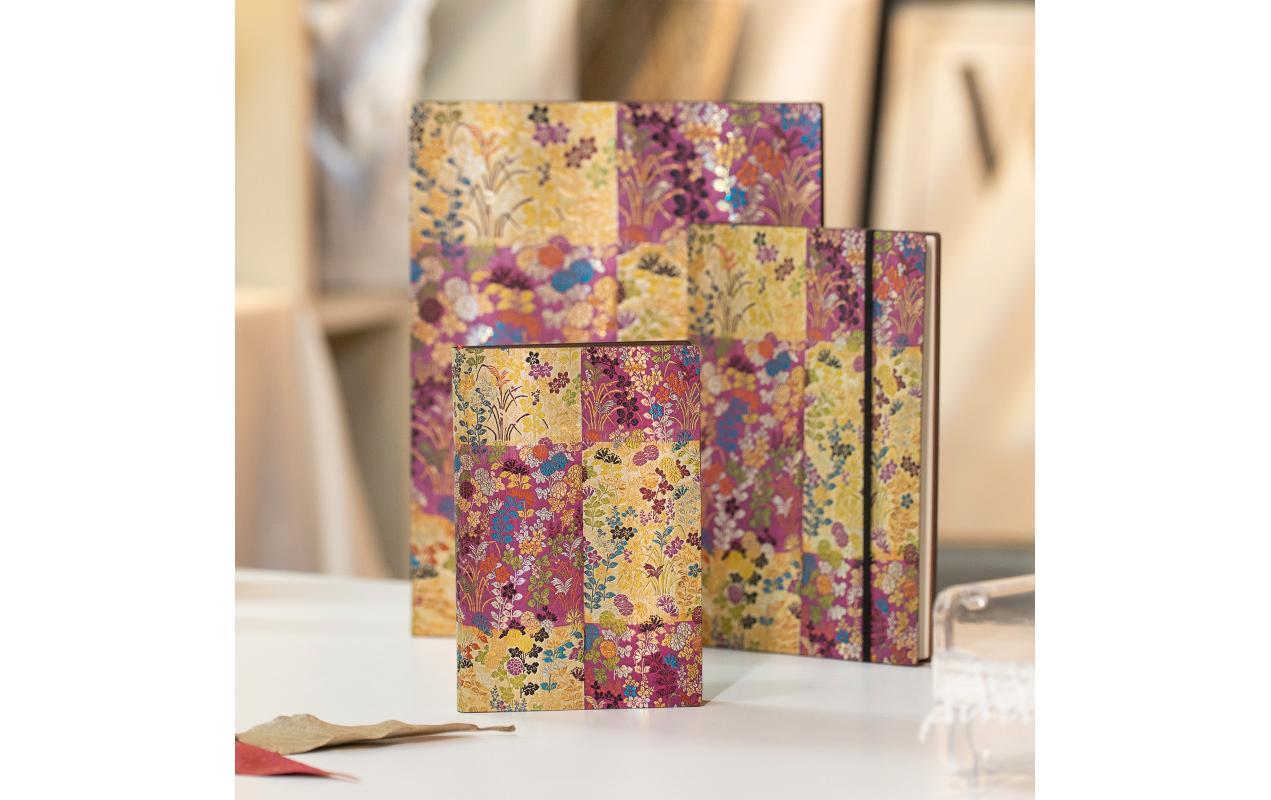 Paperblanks Notizbuch Kara-ori, 175 × 225 mm, liniert, gebunden, Softcover, 176 Seiten, 100 g/m² – pink