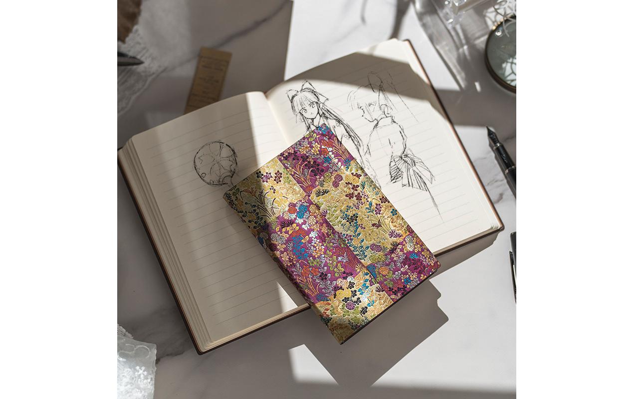 Paperblanks Notizbuch Kara-ori, 175 × 225 mm, liniert, gebunden, Softcover, 176 Seiten, 100 g/m² – pink