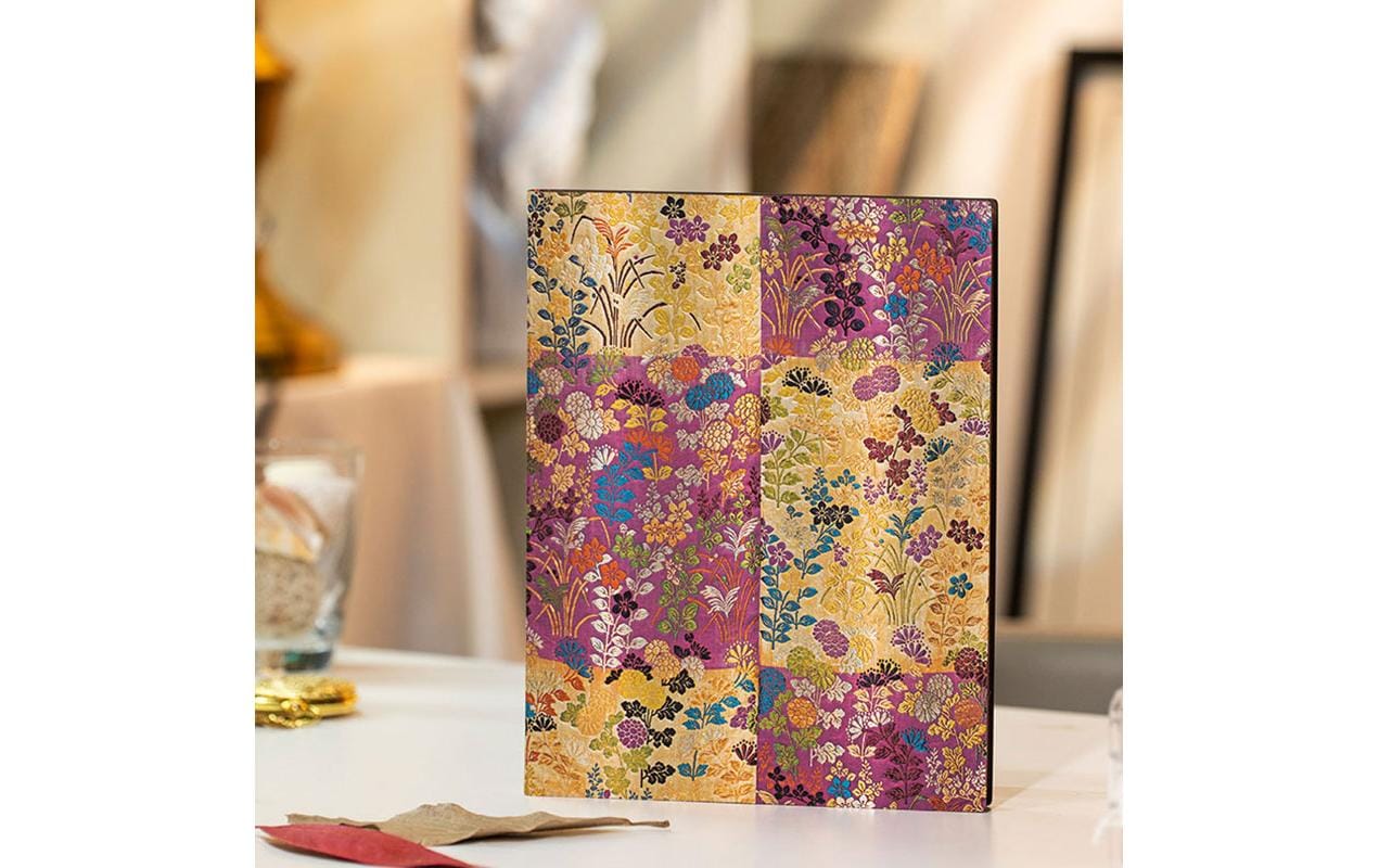 Paperblanks Notizbuch Kara-ori, 175 × 225 mm, liniert, gebunden, Softcover, 176 Seiten, 100 g/m² – pink