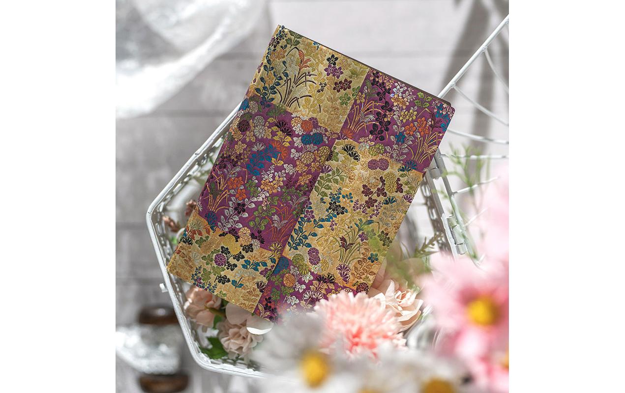 Paperblanks Notizbuch Kara-ori, 175 × 225 mm, liniert, gebunden, Softcover, 176 Seiten, 100 g/m² – pink