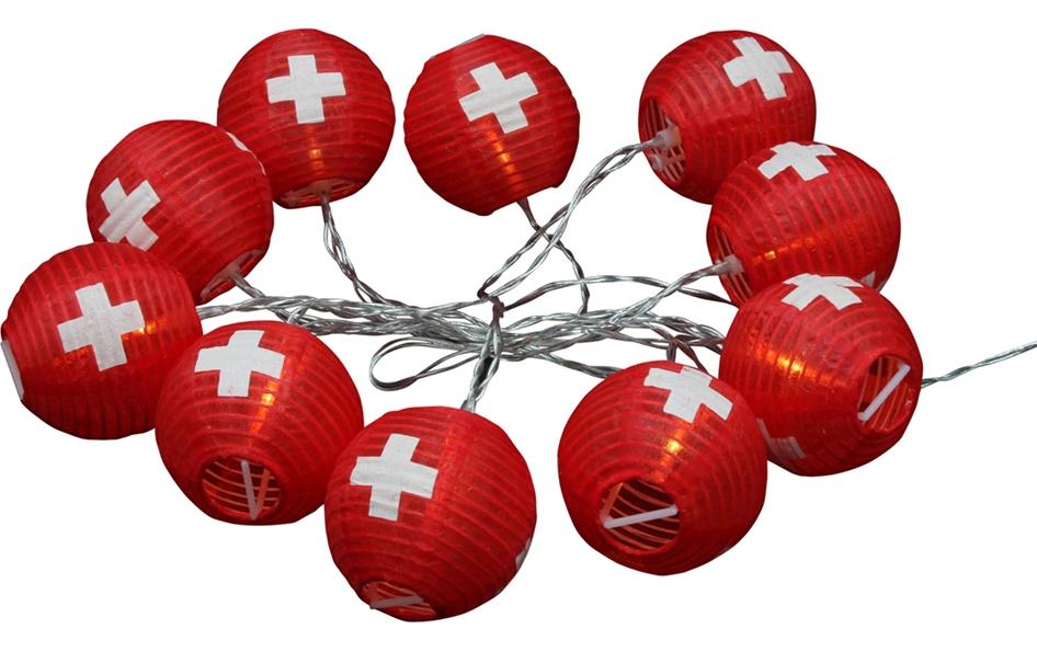 Dameco LED-Lichterkette – Starterset, 1,8 m, Warmweiss, 10 Lampen, Batteriebetrieb, Timer, Rot