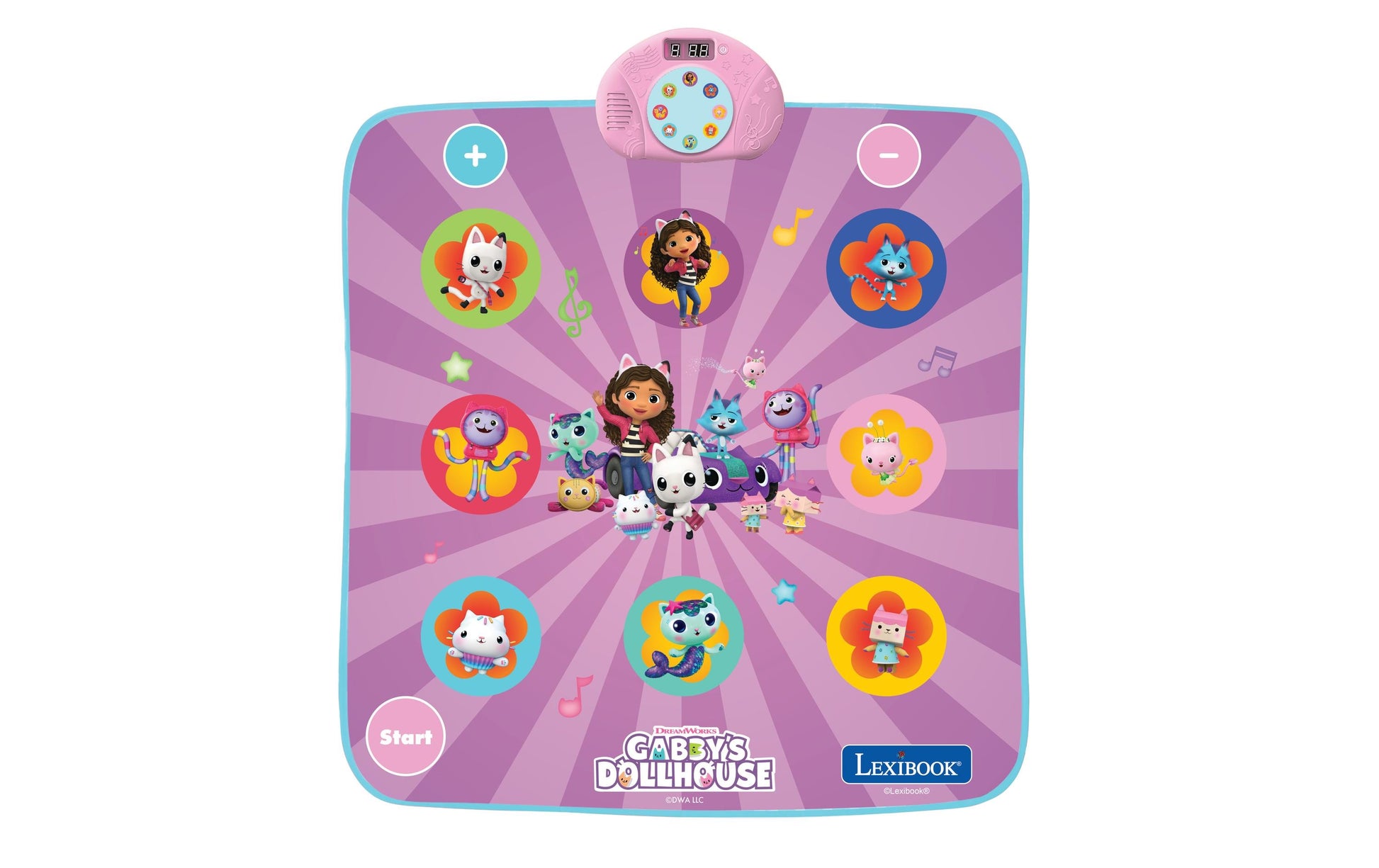 Lexibook Gabby Tanzteppich – 6 Spielmodi – 86,0 × 89,0 cm – 3 × AA (nicht inkl.) – ab 3 J. – mehrfarbig