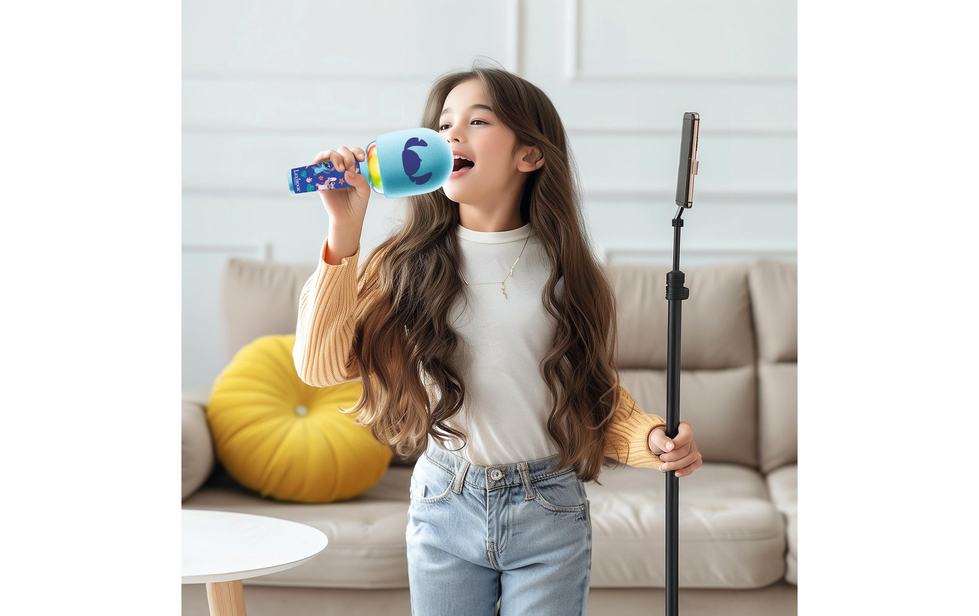 Lexibook Disney MIC280D Mikrofon – Stitch – Bluetooth, Akku, Lichteffekte – 8,7 × 21,0 × 8,7 cm – ab 6 J.