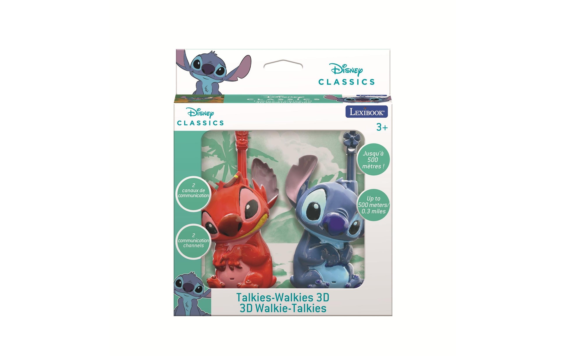 Lexibook Stitch 3D – Walkie-Talkie, bis 500 m, 6× AAA, Mehrfarbig