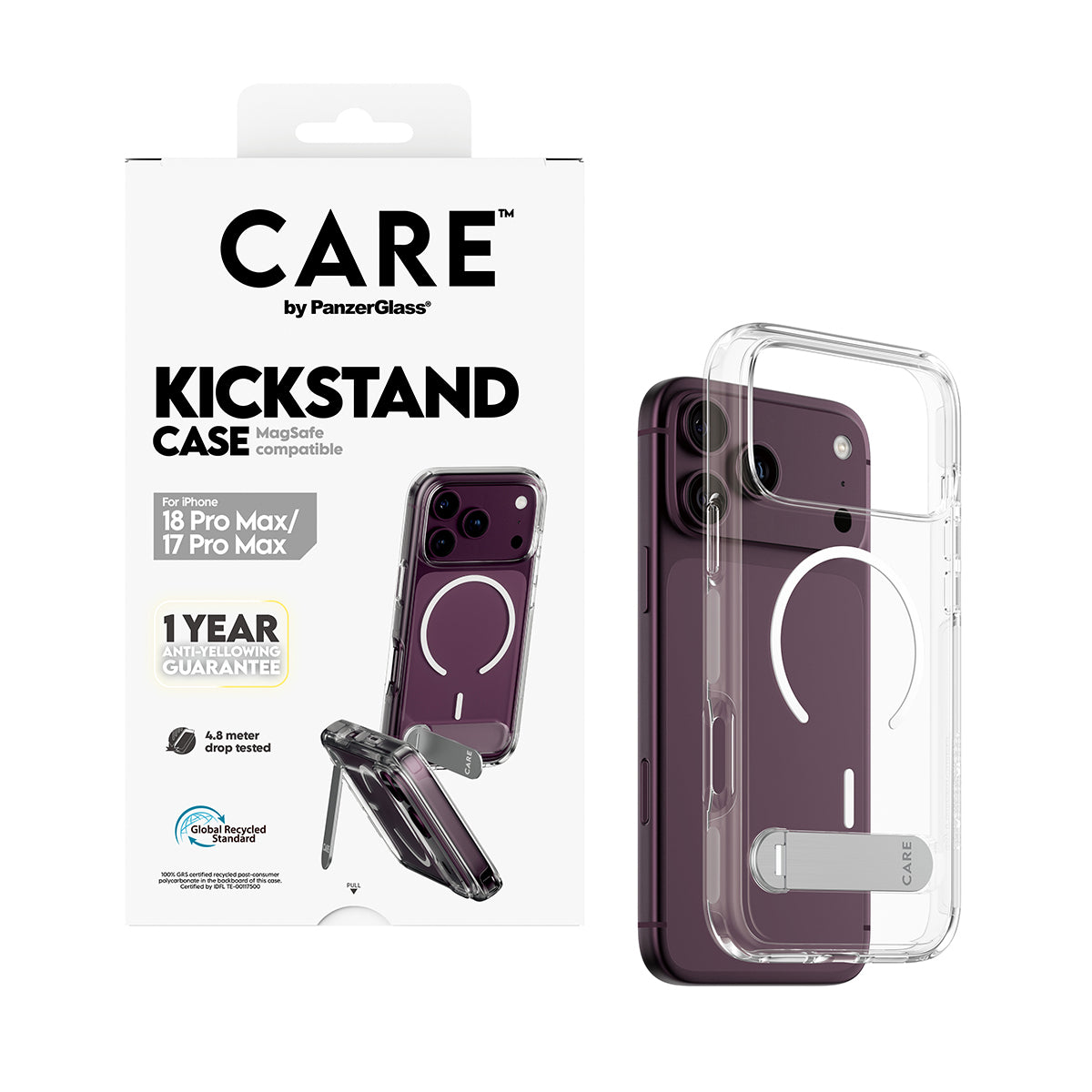 PanzerGlass CARE Backcover – für Apple iPhone 18 Pro Max und iPhone 17 Pro Max – bis 4,8 m sturzsicher