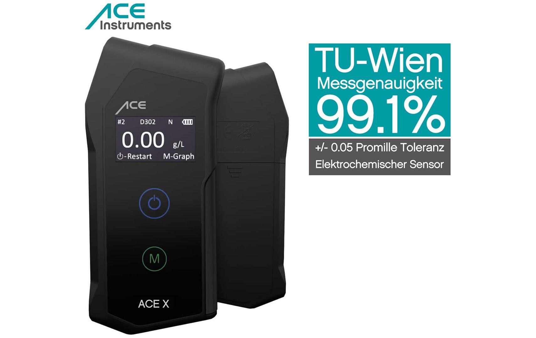 Ace X – Alkoholtester – 2× AAA, Max. Abweichung 5 %