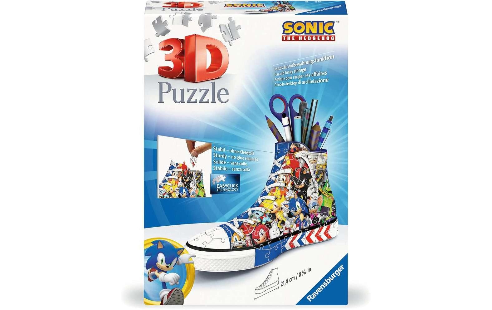 Ravensburger 3D Puzzle Sneaker Sonic the Hedgehog – 108 Teile – 21,3×13,4×8,7 cm – ab 8 Jahren
