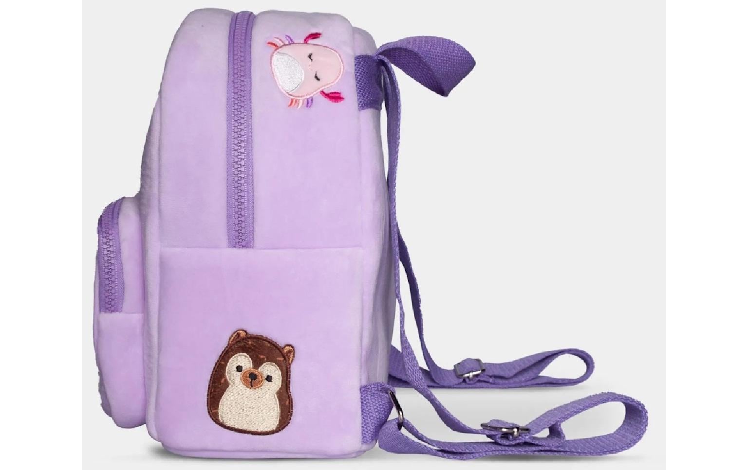 Squishmallows Kindergartenrucksack Mix Squish Mini – 8 l, aus Plüsch – Violett, Tiere