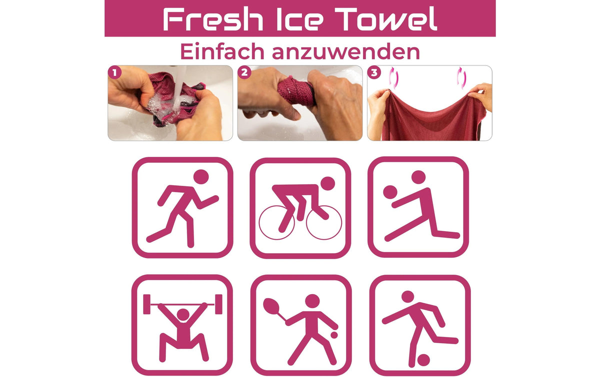 Quick aid Kühlkissen – 34 × 2 × 80 cm, pink