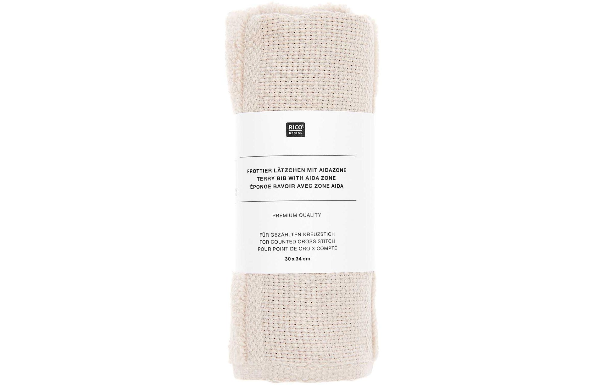 Rico Design Lätzchen – 30 × 34 cm, Hellbeige, 100% Baumwolle, GOTS