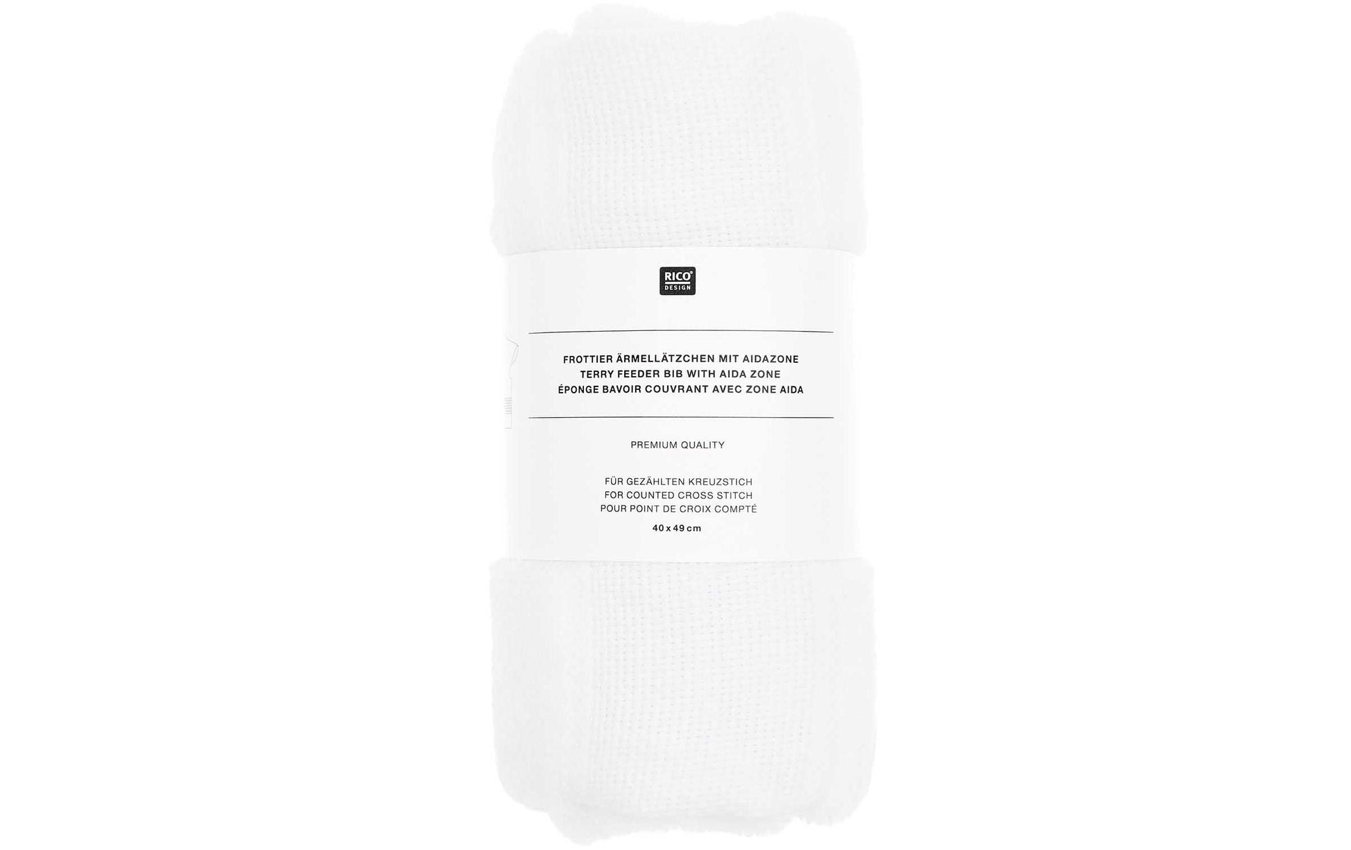 Rico Design Lätzchen mit Ärmeln – 49 × 40 cm, Weiss, 100% Baumwolle, GOTS