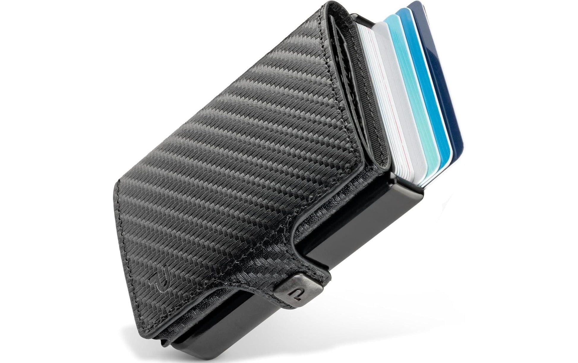 Puristo Kartenetui KLIK Slim Wallet – RFID-Schutz – 62 × 89 mm – Aluminium, Schwarz
