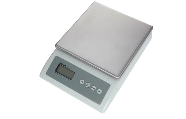 MAUL Küchenwaage MAULcount – 10 kg, 1 g, Tara, Zählfunktion, Justierfunktion, Auto-Off, Netzteil, 9 V, Grau